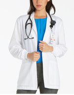 Cherokee Women's 30 inch Rib Knit Cuff Medical Lab Coat - White