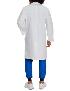 White Cross 42 Inch Women's Snap Button Long Lab Coat - White