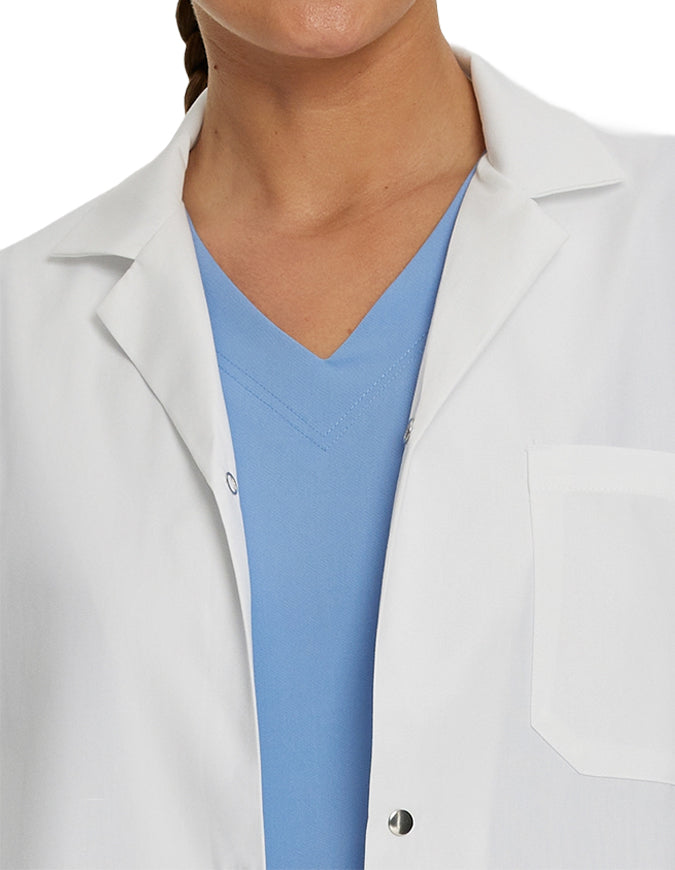 White Cross 42 Inch Women's Snap Button Long Lab Coat - White