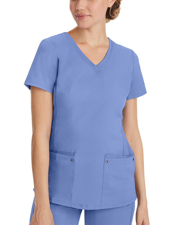 Healing Hands Purple Label Women's Juliet V-Neck Scrub Top - Ceil Blue