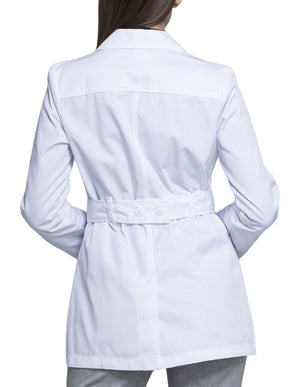 Cherokee 30 Inch Women's Notched Lapel Twill Lab Coat - White