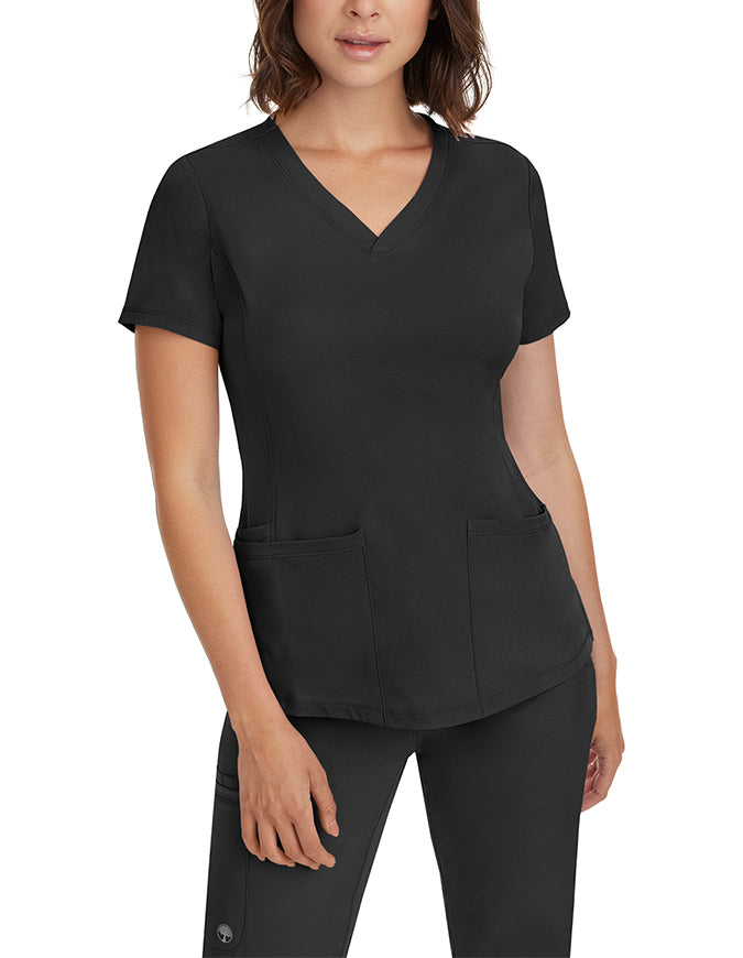 Healing Hands HH WORKS Women's V-neck Monica Top - Black