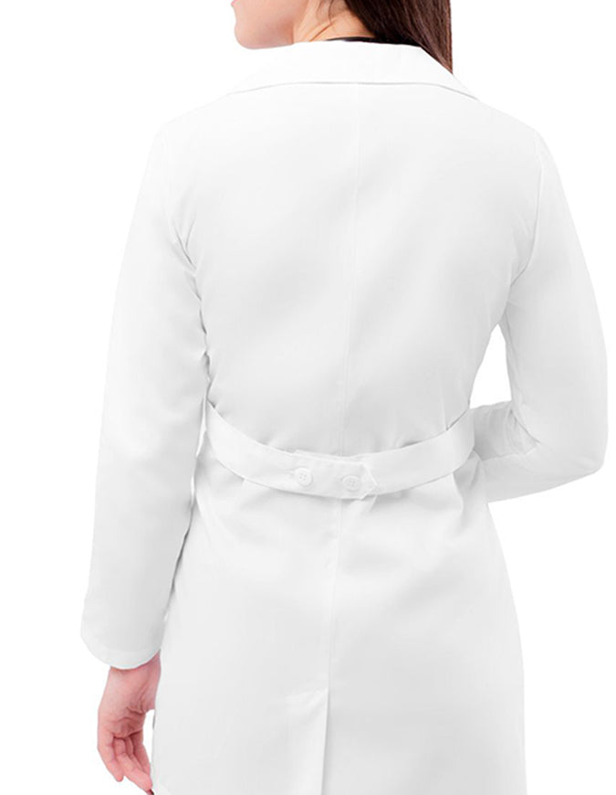 Adar 33 Inch Universal Women's Adjustable Belt Lab Coat - Whtie