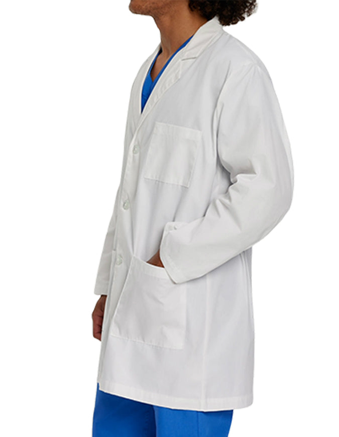 Landau 35 Inch Men's Three Pockets Long Medical Lab Coat - White