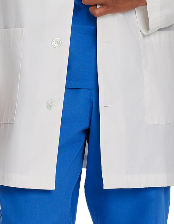 Landau 35 Inch Men's Three Pockets Long Medical Lab Coat - White