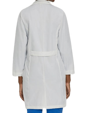 Landau 38 Inch Women's Stretch Twill Four Button Lab Coat - White