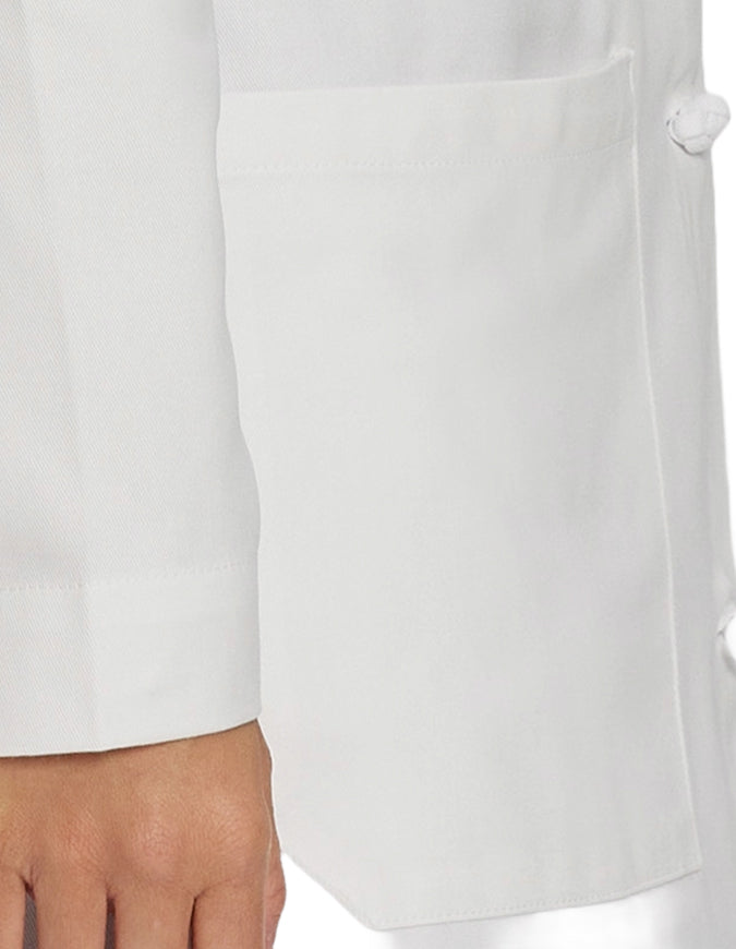 Landau 36.25 Inch Women's Knot Button 100% Cotton Lab Coat - White