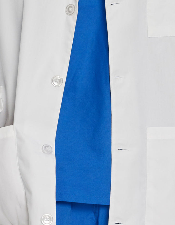 Landau 39 Inch Unisex Three Pocket Plain Back Long Lab Coat - White