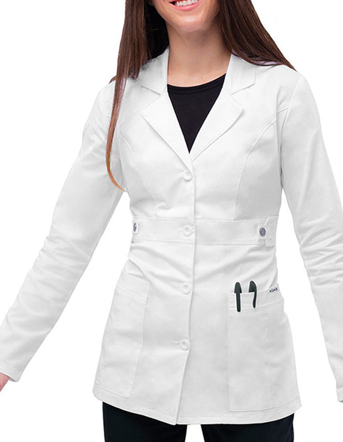 Adar 28 Inch Women's Fitted Lab coat -White