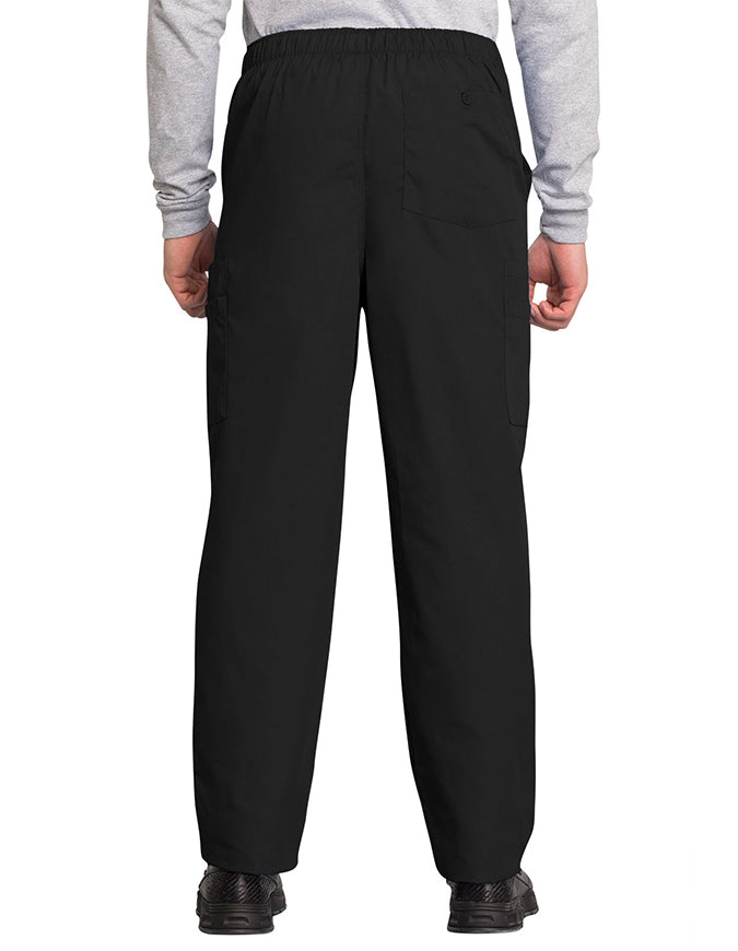 Cherokee Workwear Men's Drawstring Cargo Tall Scrub Pant Black