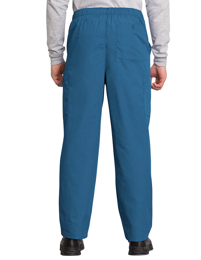 Cherokee Workwear Men's Drawstring Cargo Tall Scrub Pant Caribbean Blue