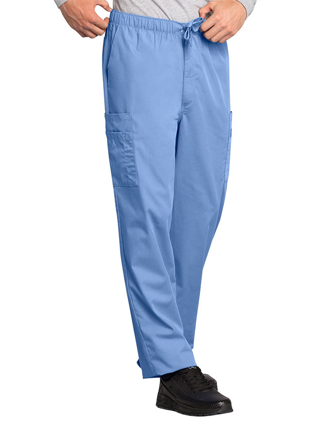 Cherokee Workwear Men's Drawstring Cargo Tall Scrub Pant Ciel