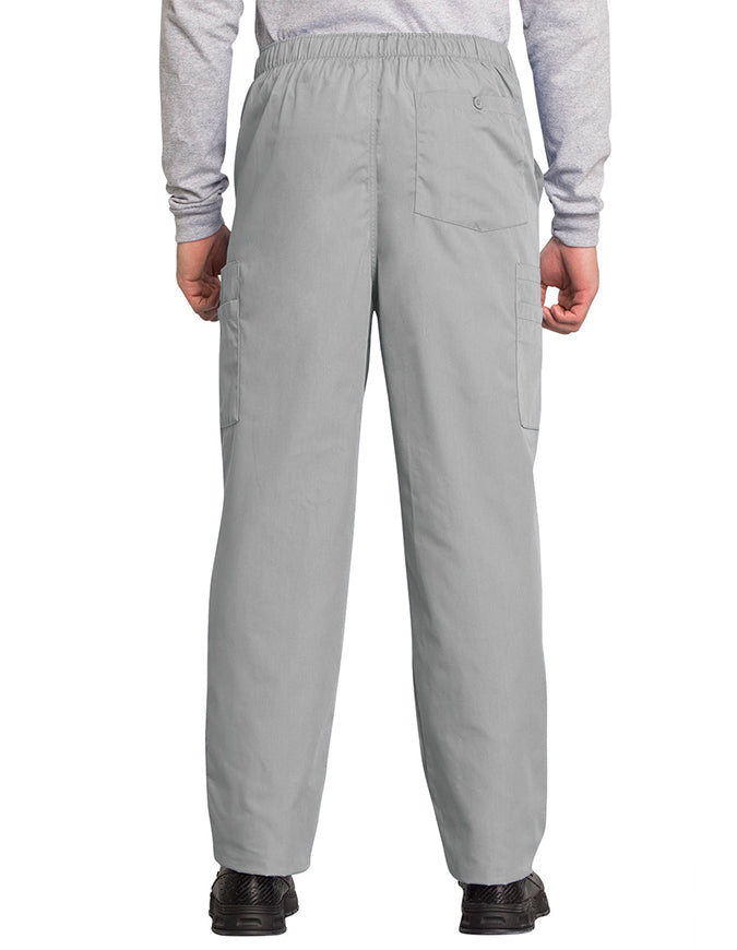 Cherokee Workwear Men's Drawstring Cargo Tall Scrub Pant Grey