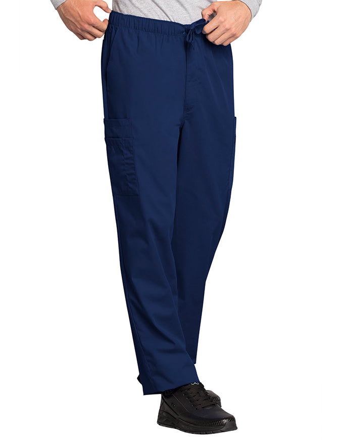 Cherokee Workwear Men's Drawstring Cargo Tall Scrub Pant Navy