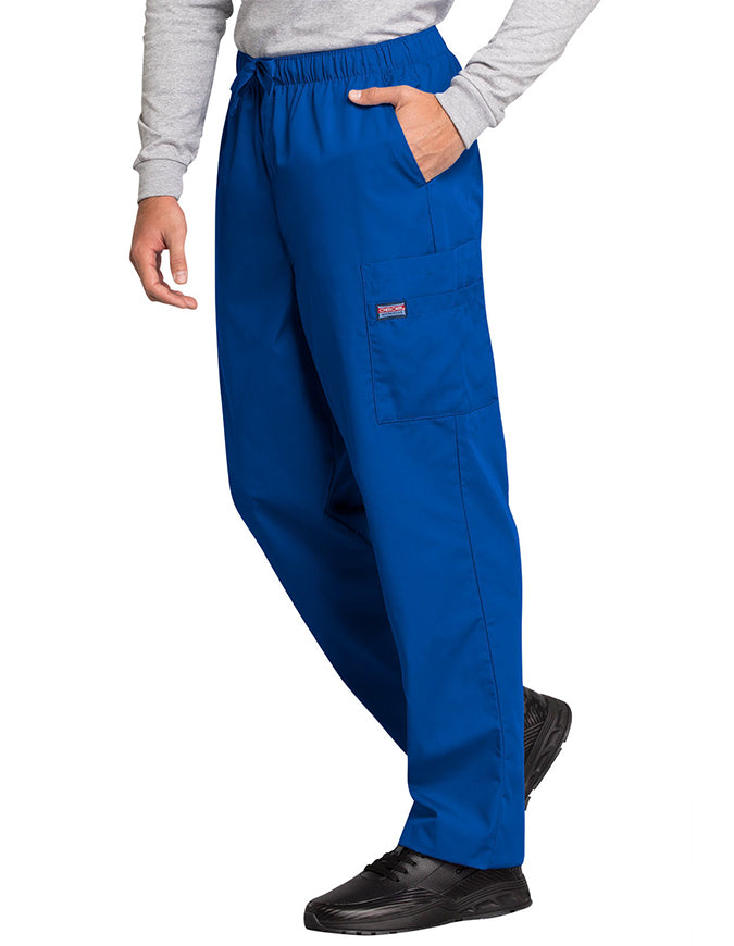 Cherokee Workwear Men's Drawstring Cargo Tall Scrub Pant royal