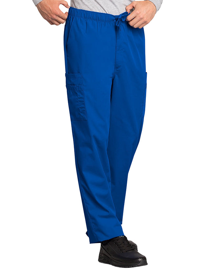 Cherokee Workwear Men's Drawstring Cargo Tall Scrub Pant royal