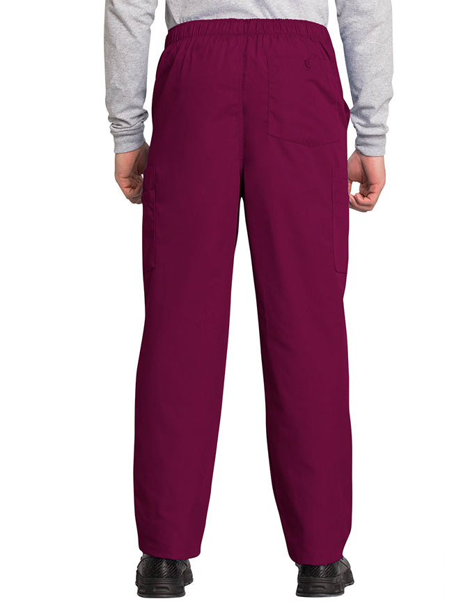 Cherokee Workwear Men's Drawstring Cargo Tall Scrub Pant wine