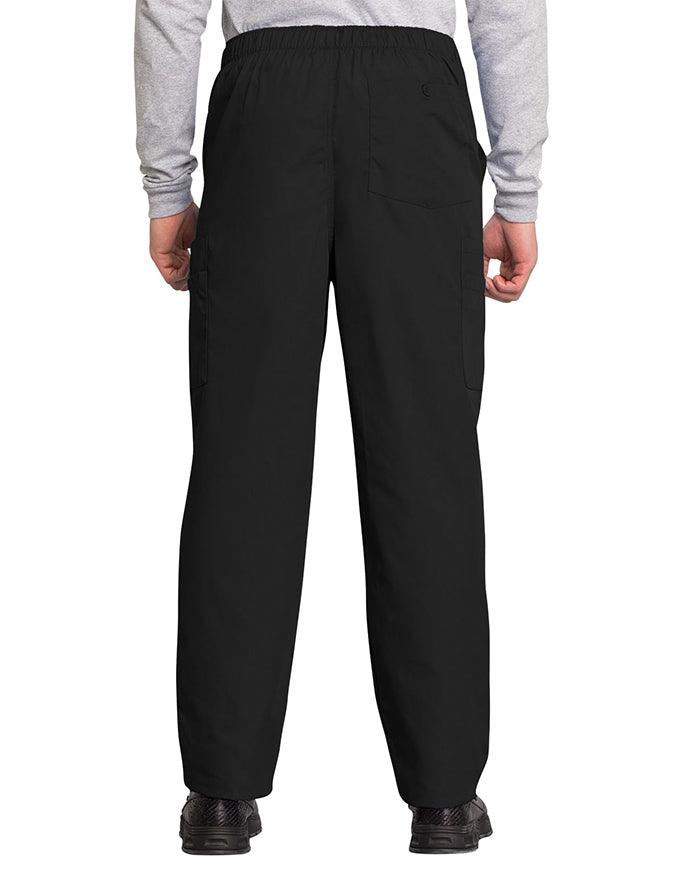 Cherokee Workwear Men's Drawstring Cargo Petite Scrub Pant - Black