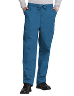 Cherokee Workwear Men's Drawstring Cargo Tall Scrub Pant Caribbean Blue