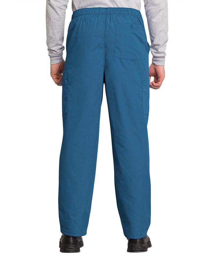 Cherokee Workwear Men's Drawstring Cargo Petite Scrub Pant - Caribbean Blue