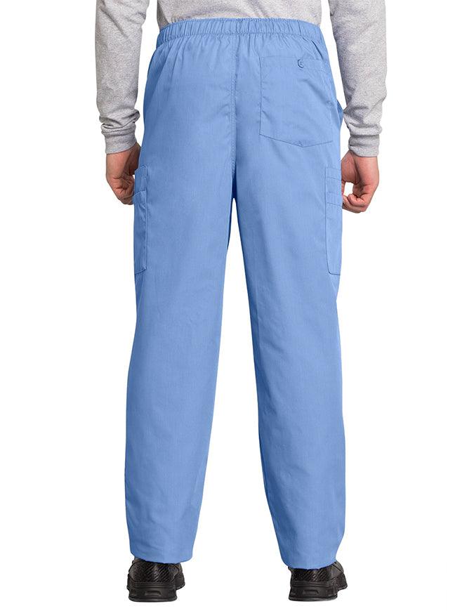 Cherokee Workwear Men's Drawstring Cargo Petite Scrub Pant - Ceil Blue