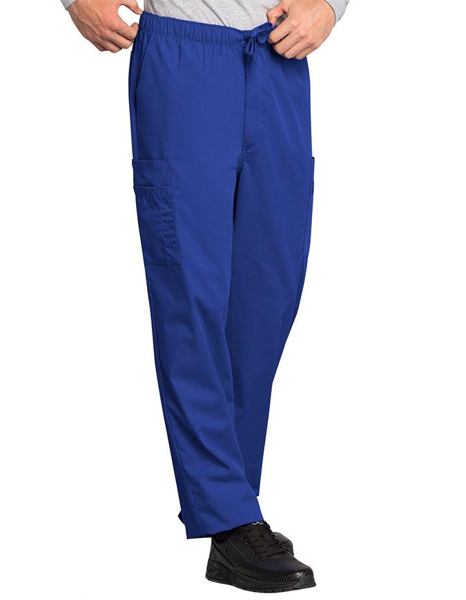 Cherokee Workwear Men's Drawstring Cargo Petite Scrub Pant - Royal