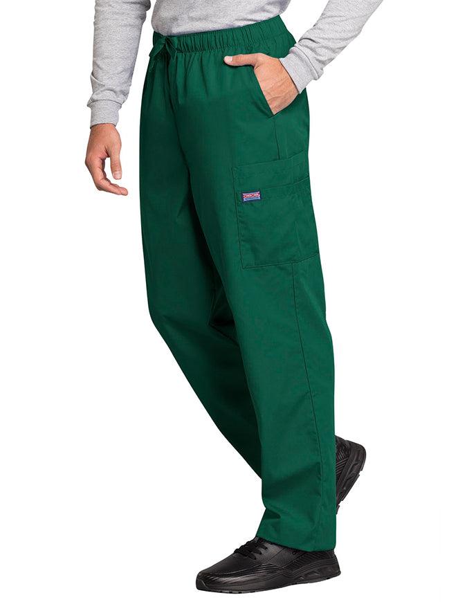 Cherokee Workwear Men's Drawstring Cargo Petite Scrub Pant - Hunter Green