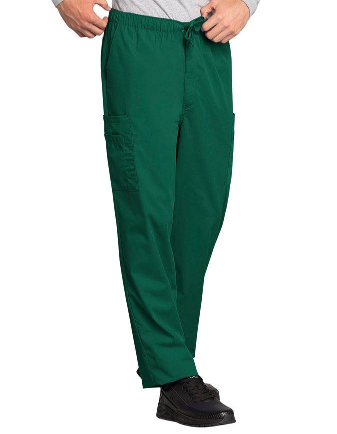 Cherokee Workwear Men's Drawstring Cargo Petite Scrub Pant - Hunter Green