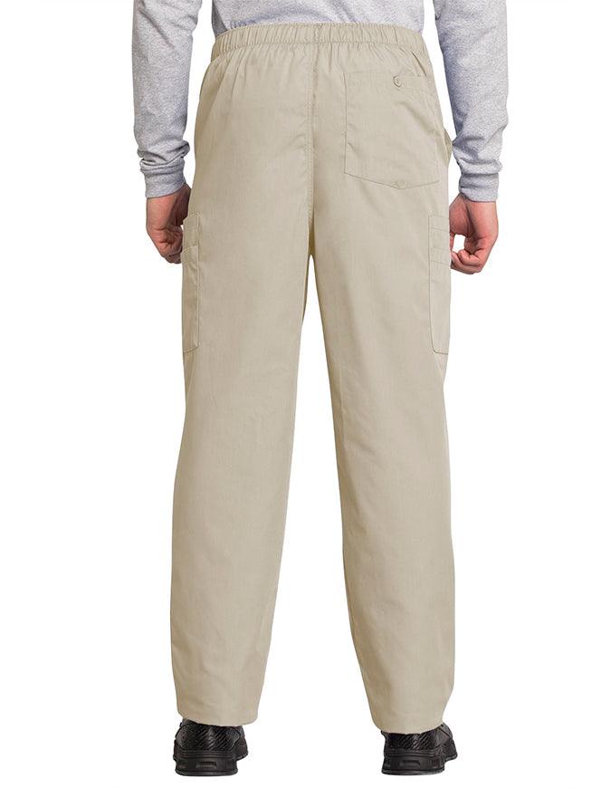 Cherokee Workwear Men's Drawstring Cargo Petite Scrub Pant - Khaki