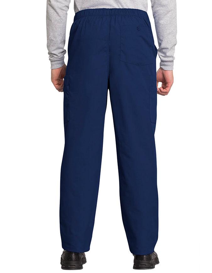 Cherokee Workwear Men's Drawstring Cargo Petite Scrub Pant - Navy