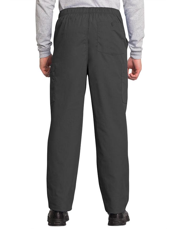 Cherokee Workwear Men's Drawstring Cargo Petite Scrub Pant - Pewter