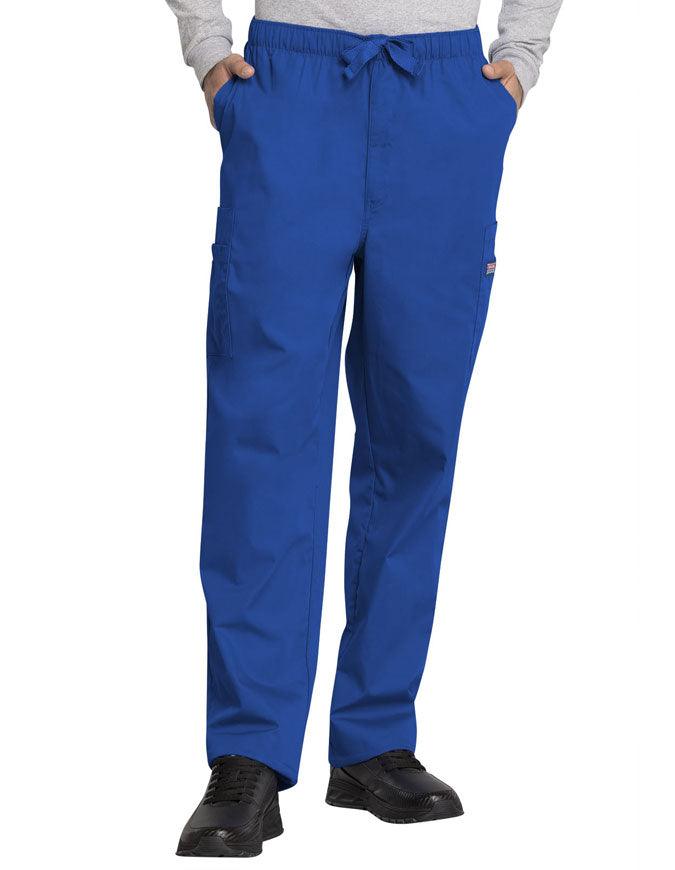 Cherokee Workwear Men's Drawstring Cargo Petite Scrub Pant - Royal