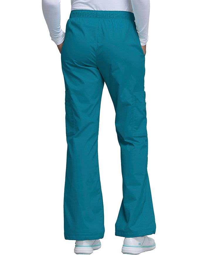 Cherokee WorkWear Premium Women's Straight Leg Tall Scrub Pants Caribbean Blue