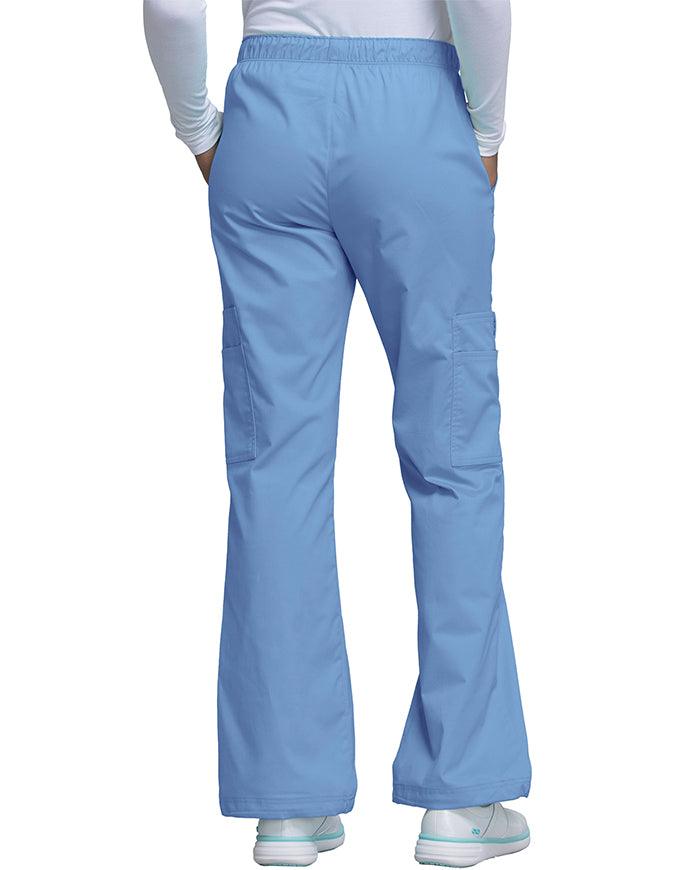 Cherokee WorkWear Premium Women's Straight Leg Tall Scrub Pants Ciel blue