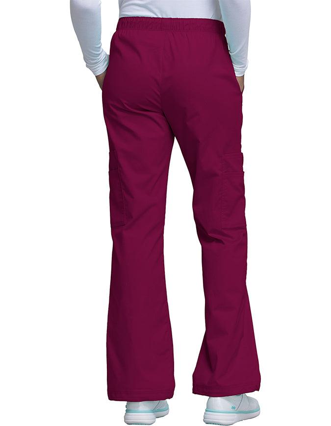 Cherokee WorkWear Premium Women's Straight Leg Tall Scrub Pants wine