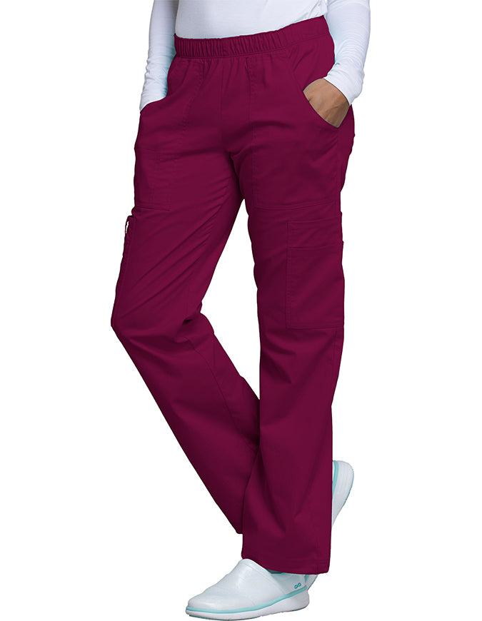 Cherokee WorkWear Women Straight Leg Scrub Wine