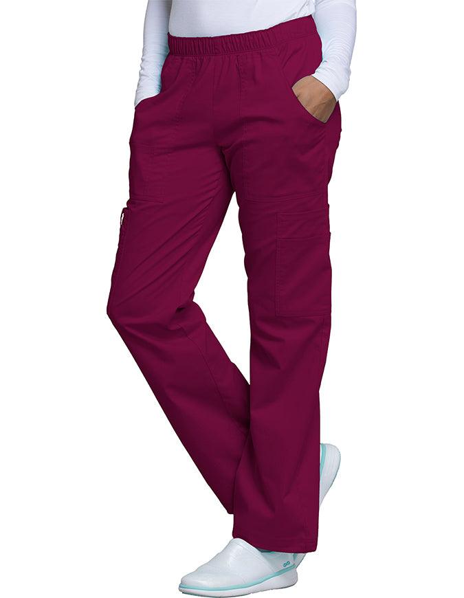 Cherokee WorkWear Premium Women's Straight Leg Tall Scrub Pants wine