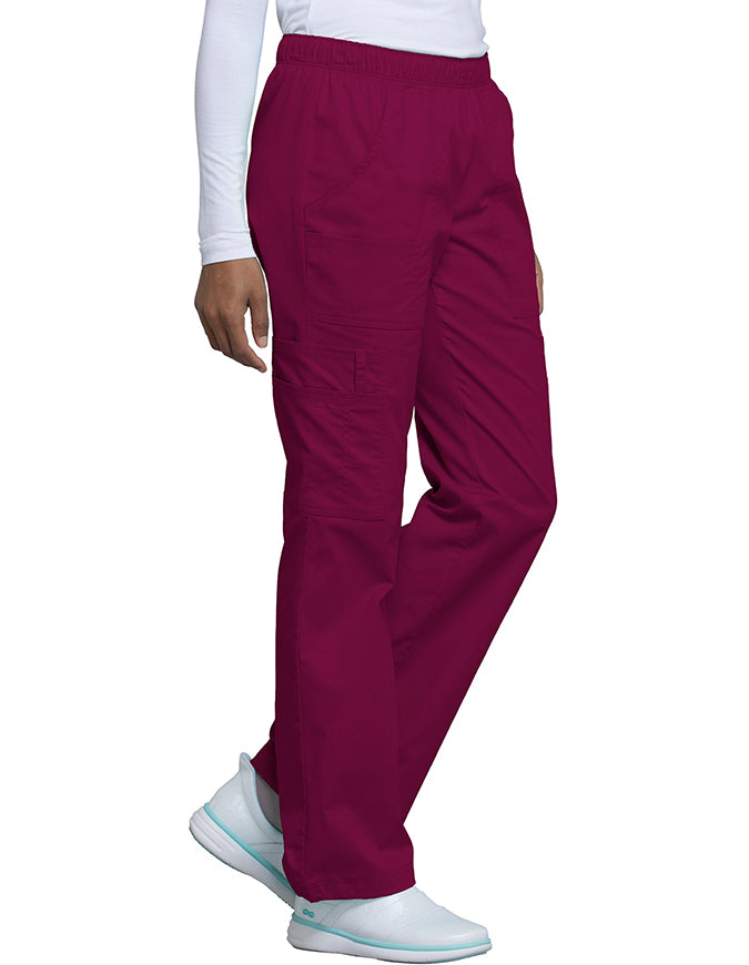 Cherokee WorkWear Women Straight Leg Scrub Wine