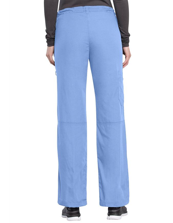 Cherokee Workwear Women Petite Drawstring Scrub Pants - Ciel Blue