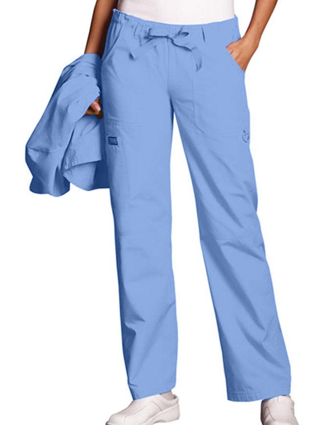 Cherokee Workwear Women Petite Drawstring Scrub Pants - Ciel Blue