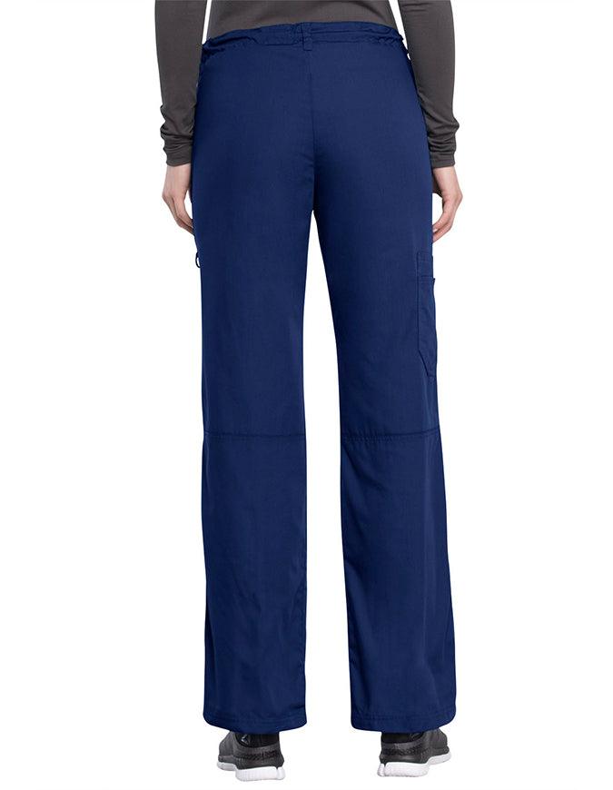 Cherokee Workwear Women Petite Drawstring Scrub Pants - Navy