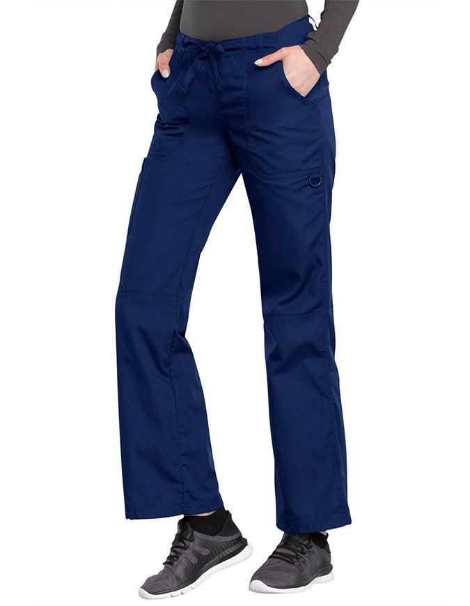 Cherokee Workwear Women Petite Drawstring Scrub Pants - Navy