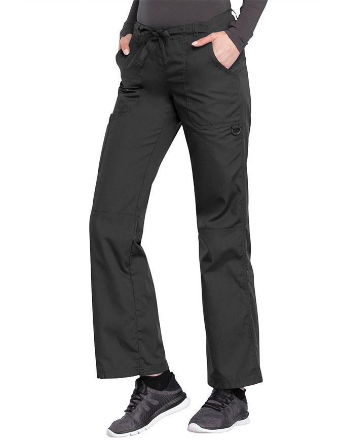 Cherokee Workwear Women Petite Drawstring Scrub Pants - Pewter