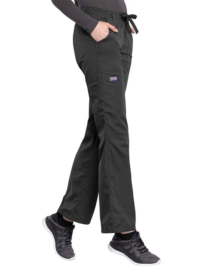 Cherokee Workwear Women Petite Drawstring Scrub Pants - Pewter