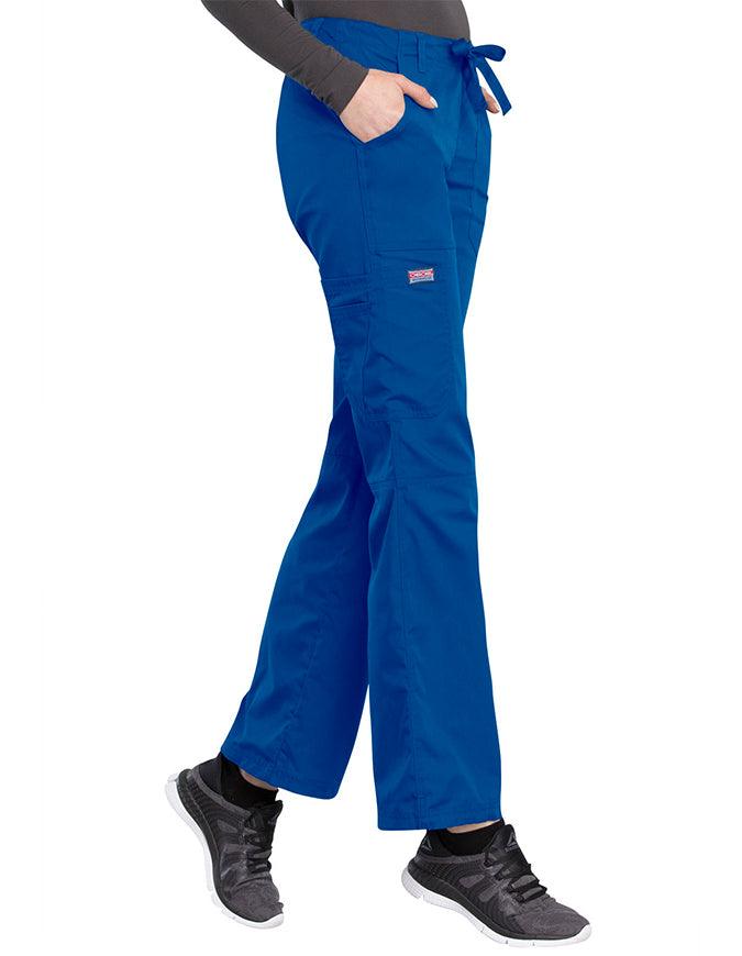 Cherokee Workwear Women Petite Drawstring Scrub Pants - Royal