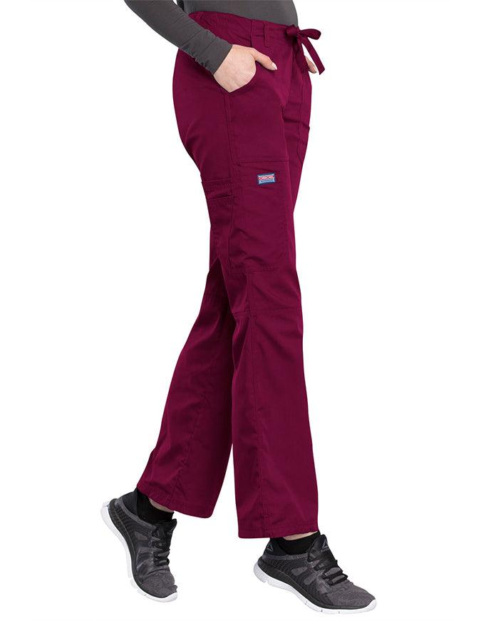 Cherokee Workwear Women Tall Drawstring Scrub Pants wine