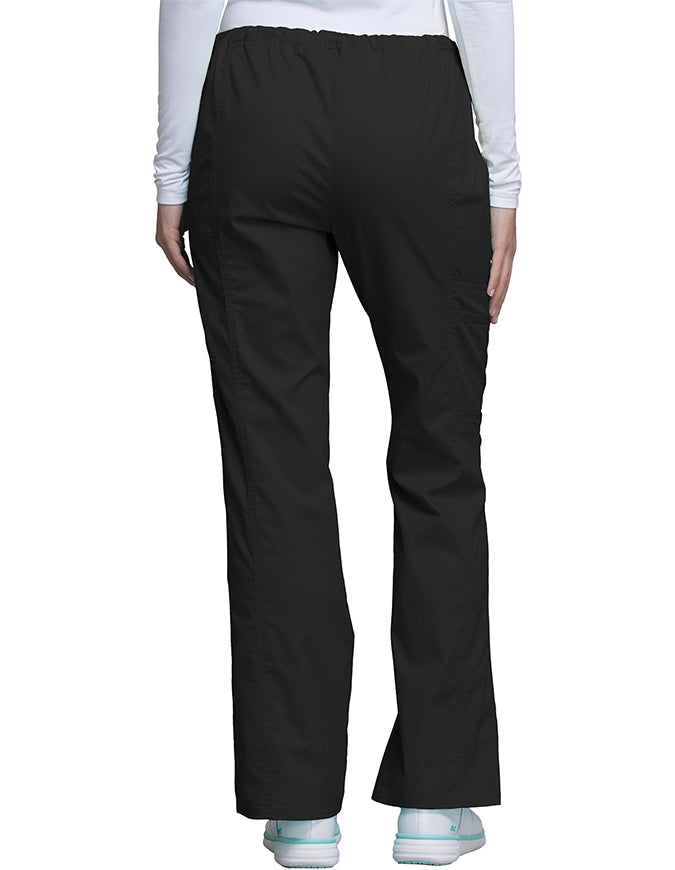 Cherokee Workwear Womens Drawstring Scrub Pants Black