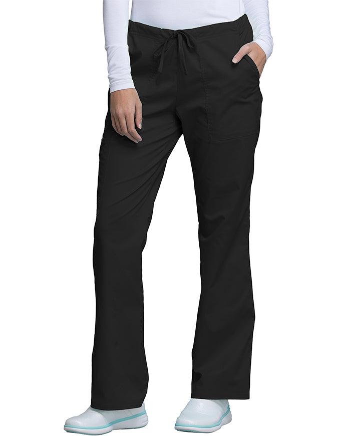 Cherokee Workwear Womens Petite Drawstring Pants - Black