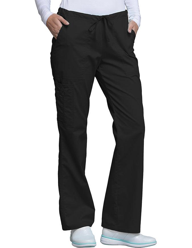 Cherokee Workwear Womens Petite Drawstring Pants - Black