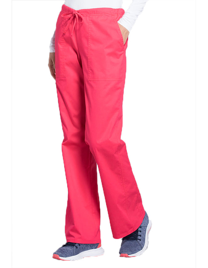 Cherokee Workwear Womens Drawstring Scrub Pants  Fruit Punch